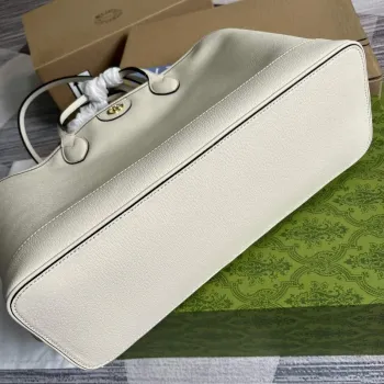 Gucci 739730 Ophidia Střední Tote Taška Bílá kůže