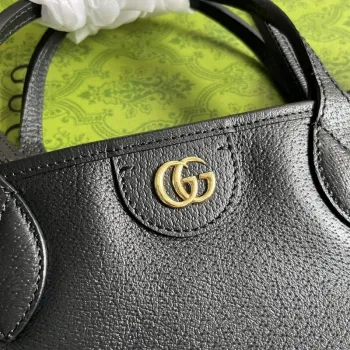 Gucci 739730 Ophidia Střední taška přes rameno Černá kůže