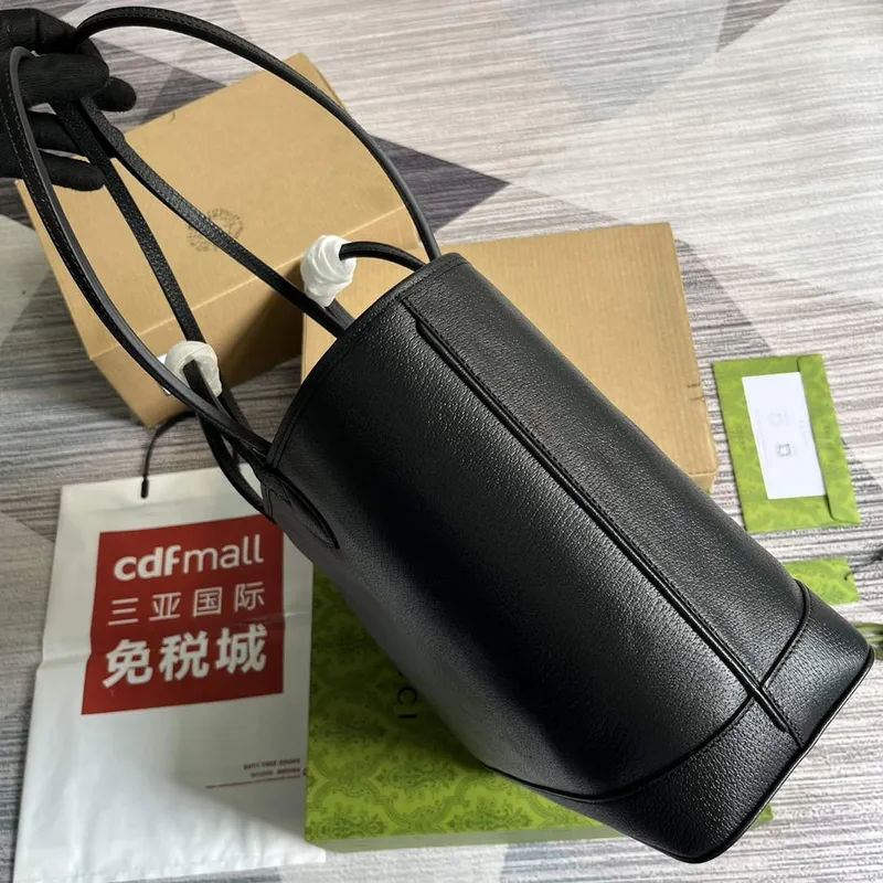 Gucci 739730 Ophidia Střední taška přes rameno Černá kůže