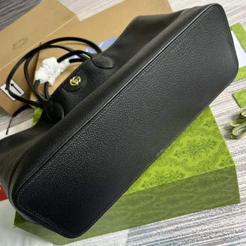 Gucci 739730 Ophidia Střední taška přes rameno Černá kůže