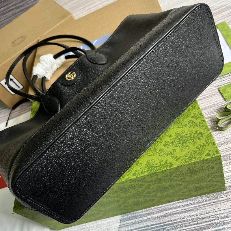 Gucci 739730 Ophidia Střední taška přes rameno Černá kůže