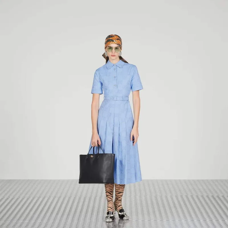 Gucci 739730 Ophidia Střední taška přes rameno Černá kůže