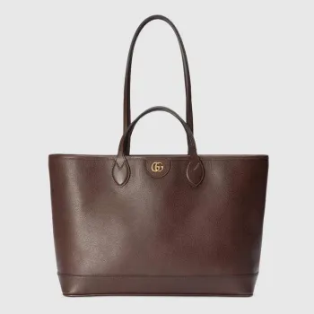 Gucci 739730 Ophidia Střední Tote Taška Hnědá kůže