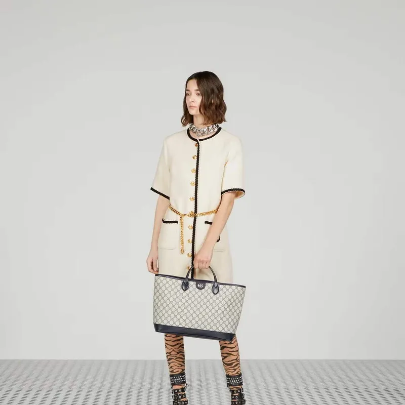 Gucci 739730 Ophidia Střední Taška Bežová a Modrá