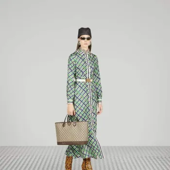 Gucci 739730 Ophidia Střední Taška Bežová a Hnědá