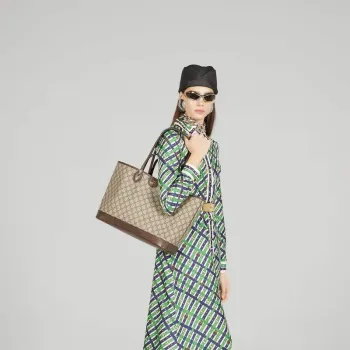 Gucci 739730 Ophidia Střední Taška Bežová a Hnědá