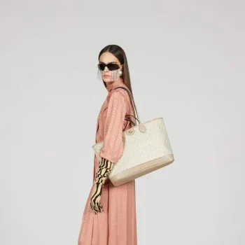Gucci 739730 Ophidia Střední Taška Bežová a Ovesná