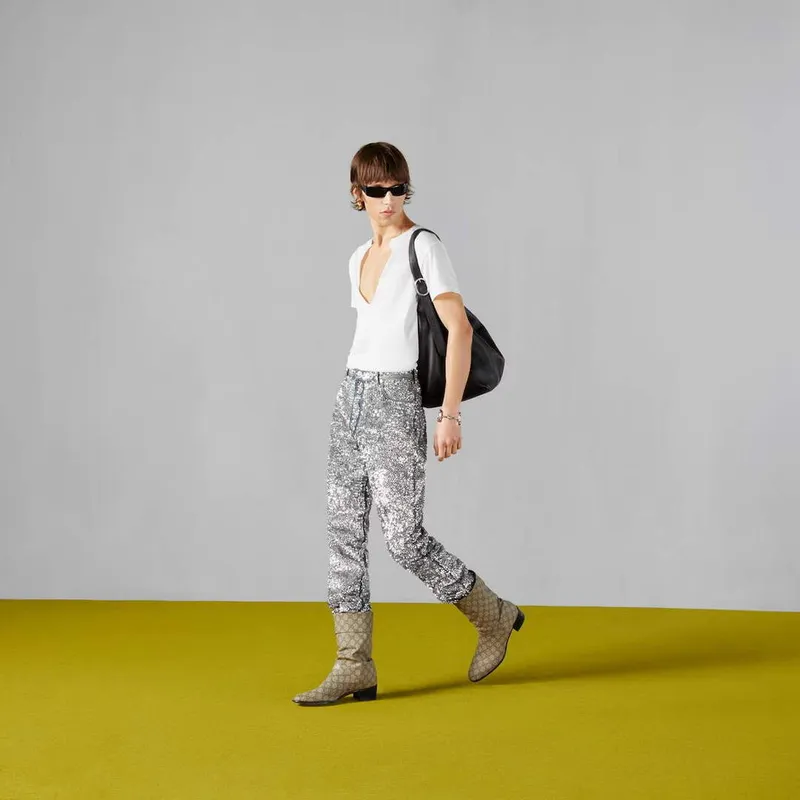 Gucci 763103 Gucci Jackie 1961 Malá ramenní taška Černá kůže