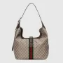 Gucci 763103 Gucci Jackie 1961 Malá ramenní taška Béžová a ebenová GG Supreme