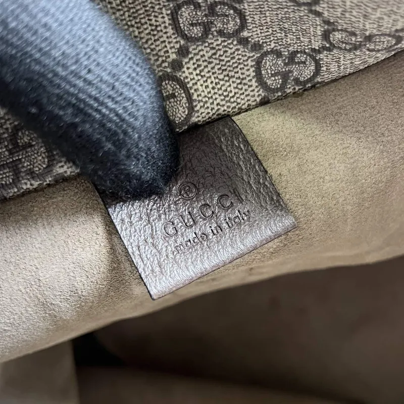 Gucci 763103 Gucci Jackie 1961 Malá ramenní taška Béžová a ebenová GG Supreme