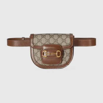 Gucci 760198 Gucci Horsebit 1955 Kulatý páskový batoh Béžový a hnědý