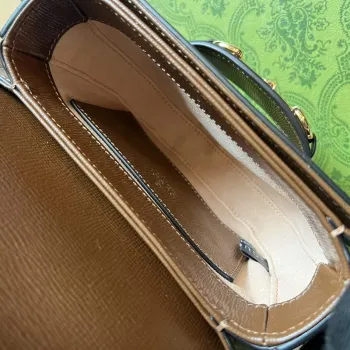 Gucci 760198 Gucci Horsebit 1955 Kulatý páskový batoh Béžový a hnědý