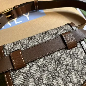 Gucci 760198 Gucci Horsebit 1955 Kulatý páskový batoh Béžový a hnědý