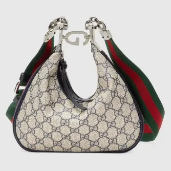 Gucci 699409 Gucci Attache Malá Kabelka přes Rameno Béžová a Modrá