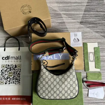 Gucci 699409 Gucci Attache Malá Kabelka přes Rameno Béžová a Modrá