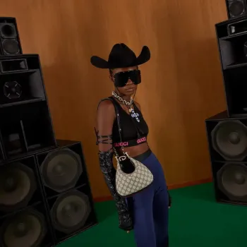 Gucci 699409 Gucci Attache Malá Kabelka přes Rameno Béžová a Modrá