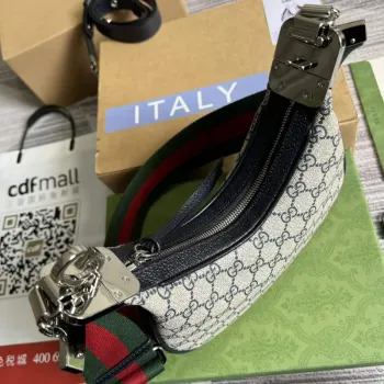 Gucci 699409 Gucci Attache Malá Kabelka přes Rameno Béžová a Modrá