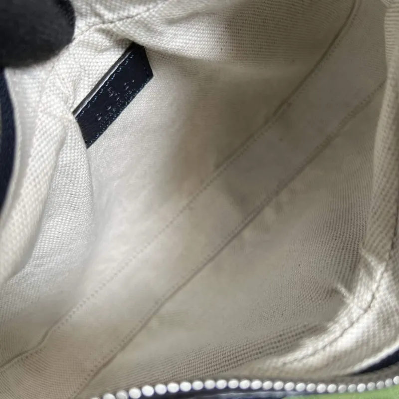 Gucci 699409 Gucci Attache Malá Kabelka přes Rameno Béžová a Modrá