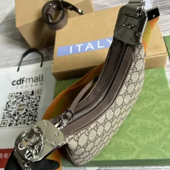 Gucci 699409 Gucci Attache Malá Kabelka přes Rameno Béžová a Hnědá