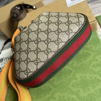 Gucci 699409 Gucci Attache Malá Kabelka přes Rameno Béžová a Hnědá