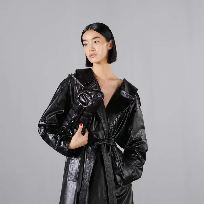 Gucci 764255 Gucci Horsebit Chain Ramenní Taška Černá Kůže