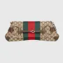 Gucci 764255 Gucci Horsebit Chain Shoulder Bag Béžová a Hnědá