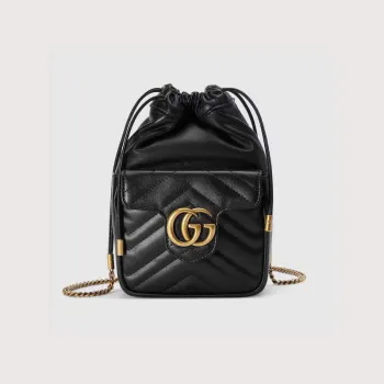 Gucci 746433 GG Marmont Mini Bucket Bag Černá