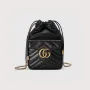 Gucci 746433 GG Marmont Mini Bucket Bag Černá