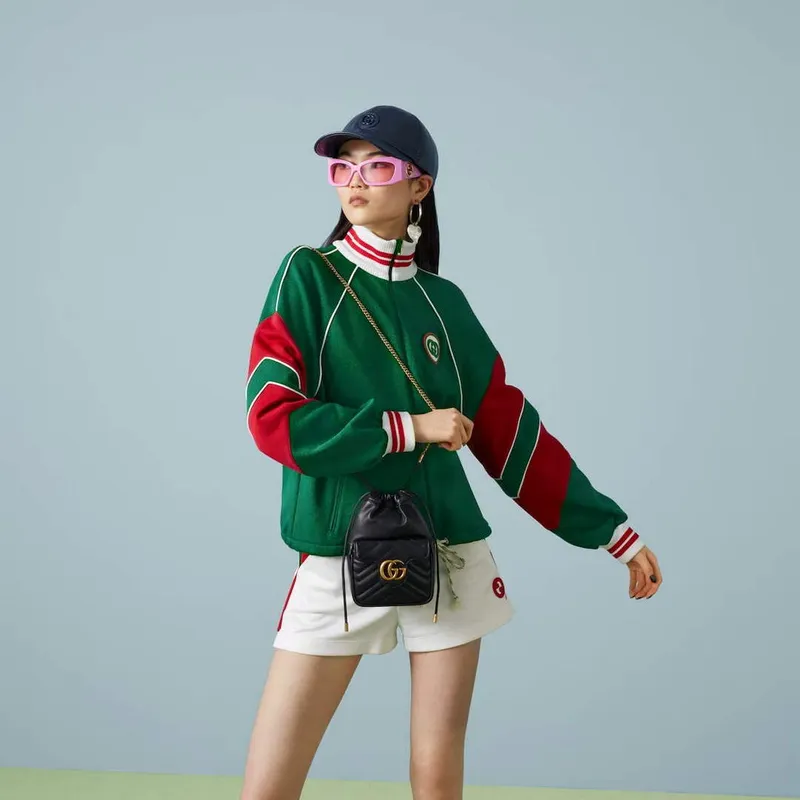 Gucci 746433 GG Marmont Mini Bucket Bag Černá