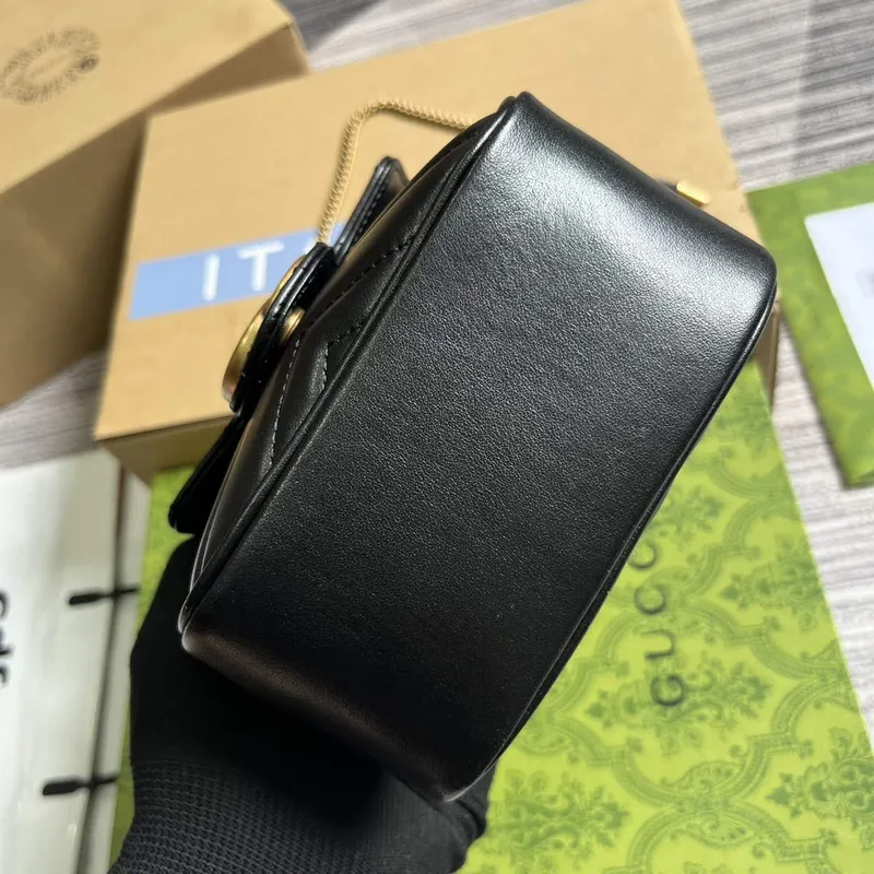 Gucci 746433 GG Marmont Mini Bucket Bag Černá