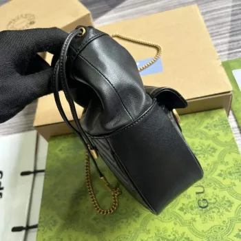 Gucci 746433 GG Marmont Mini Bucket Bag Černá