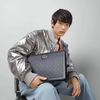 Gucci 674078 Ophidia Portfolio Case Modrá a černá