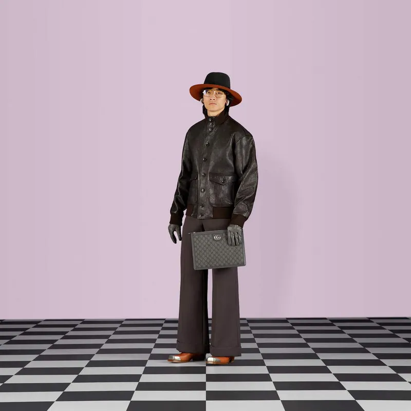 Gucci 674078 Ophidia Portfolio Case Šedá