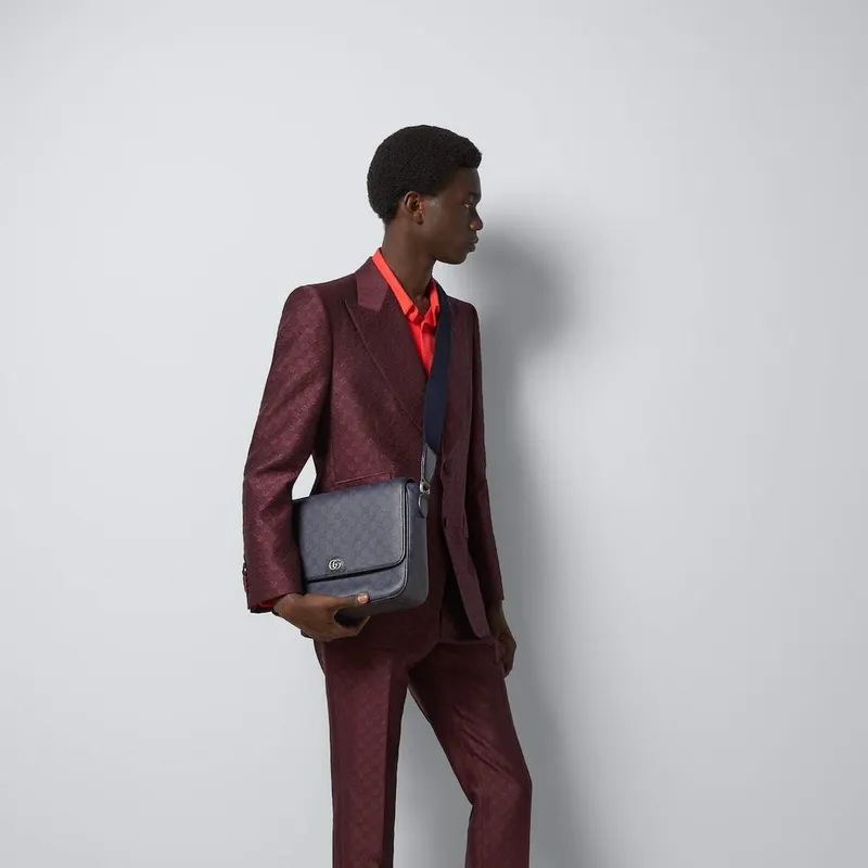 Gucci 761741 Ophidia Střední Messenger Taška Modrá
