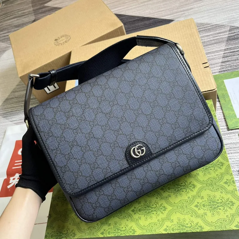 Gucci 761741 Ophidia Střední Messenger Taška Modrá