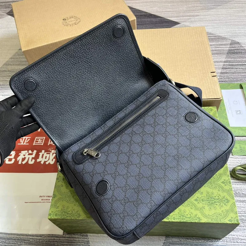 Gucci 761741 Ophidia Střední Messenger Taška Modrá