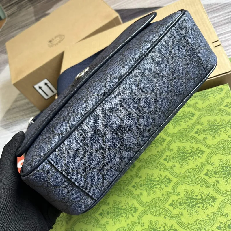 Gucci 761741 Ophidia Střední Messenger Taška Modrá