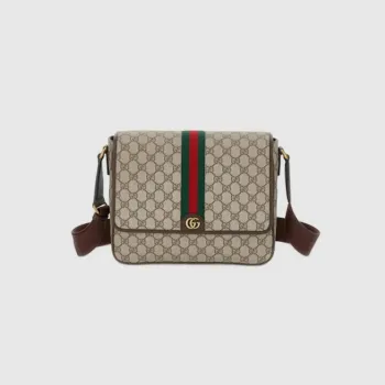 Gucci 761741 Ophidia Střední Messenger Taška Béžová a Hnědá