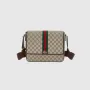 Gucci 761741 Ophidia Střední Messenger Taška Béžová a Hnědá