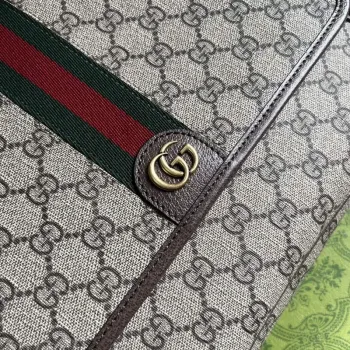 Gucci 761741 Ophidia Střední Messenger Taška Béžová a Hnědá