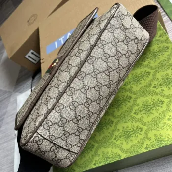 Gucci 761741 Ophidia Střední Messenger Taška Béžová a Hnědá