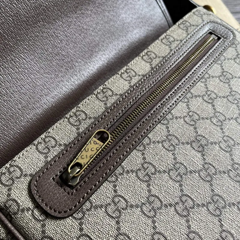 Gucci 761741 Ophidia Střední Messenger Taška Béžová a Hnědá