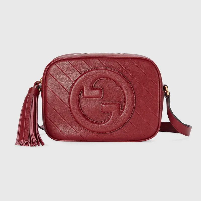 Gucci 742360 Gucci Blondie malá kabelka přes rameno červená kůže