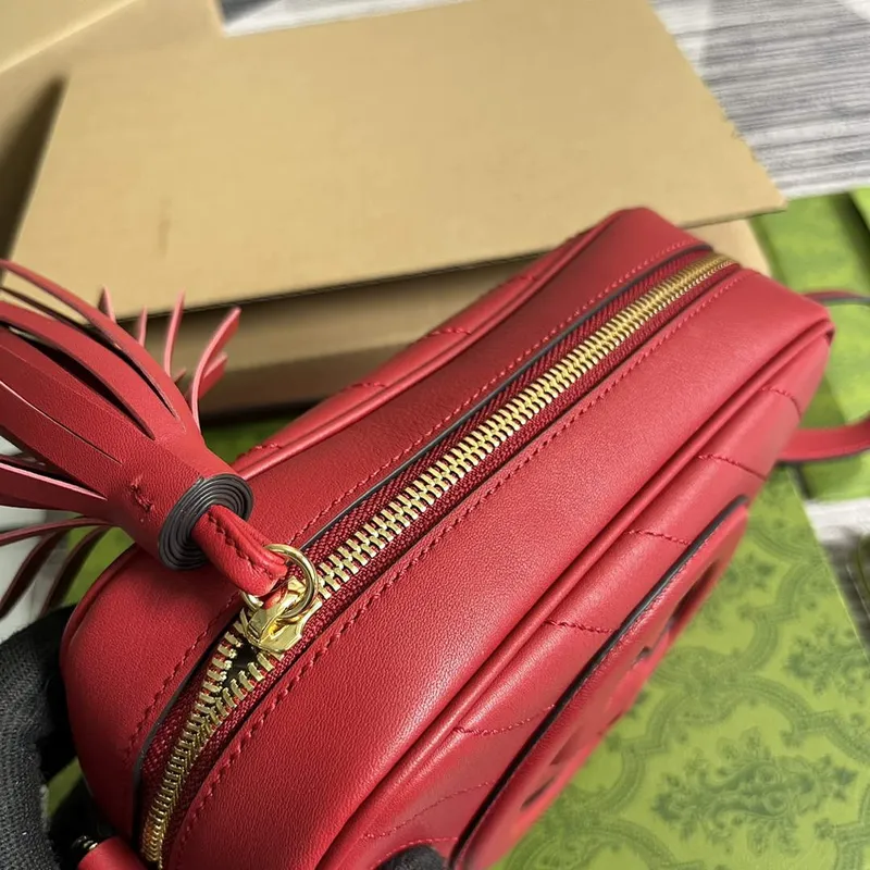 Gucci 742360 Gucci Blondie malá kabelka přes rameno červená kůže