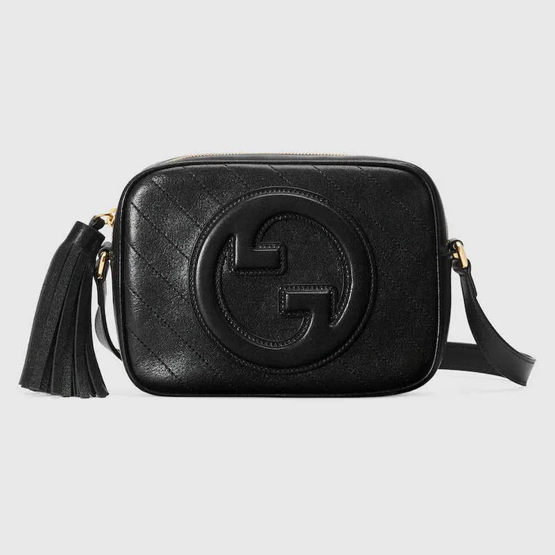 Gucci 742360 Gucci Blondie malá kabelka přes rameno černá kůže