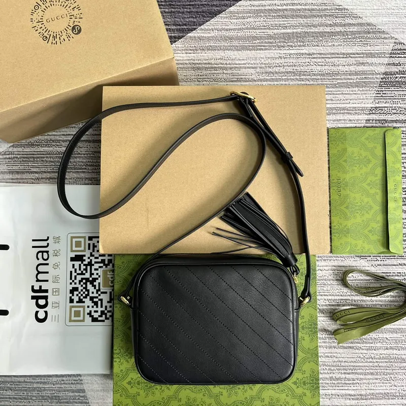 Gucci 742360 Gucci Blondie malá kabelka přes rameno černá kůže