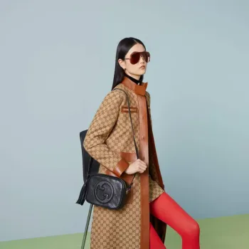 Gucci 742360 Gucci Blondie malá kabelka přes rameno černá kůže