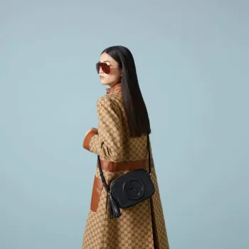 Gucci 742360 Gucci Blondie malá kabelka přes rameno černá kůže