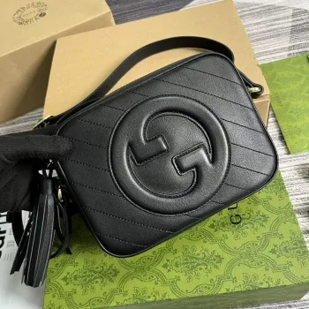 Gucci 742360 Gucci Blondie malá kabelka přes rameno černá kůže