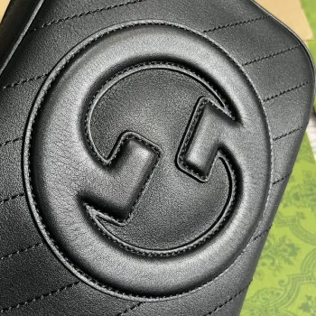 Gucci 742360 Gucci Blondie malá kabelka přes rameno černá kůže